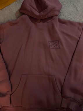 Billabong Maroon Pullover Hoodie with Wave Chest Logo